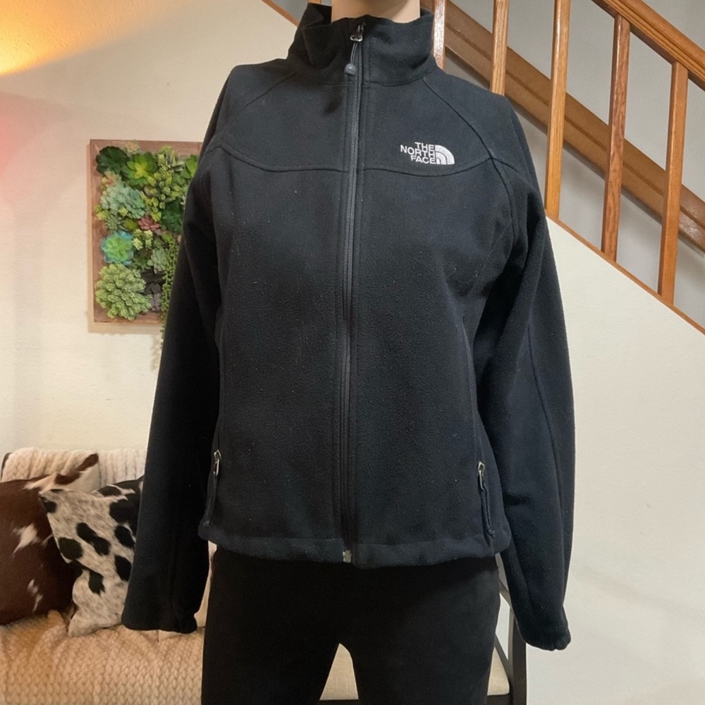 The North Face Fleece Black Full Zip Up Windwall Winter Jacket